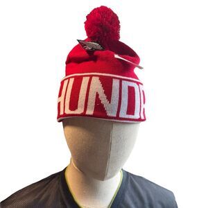 The Hundreds Vintage Red Pom-Pom Beanie Hat